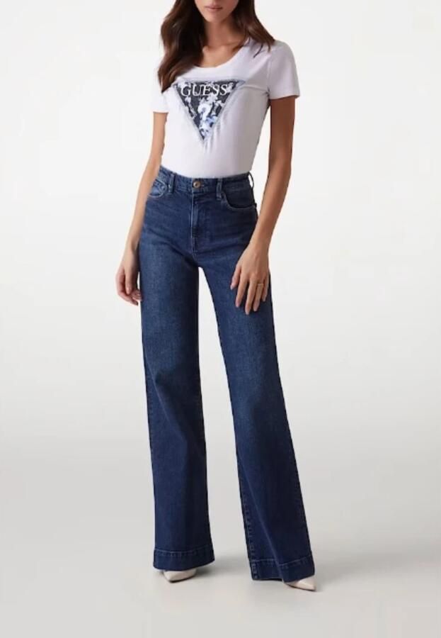 Guess T-shirt Korte Mouw SS CN TRIANGLE FLOWER W5RI00 J1314 - Foto 4