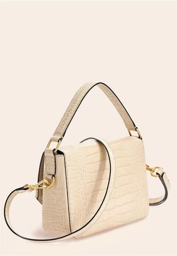 Guess Echt lederen schoudertas Croco patroon Beige Dames - Foto 2