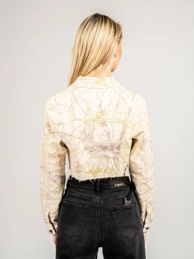 Guess Eenvoudige Korte Jas met Uniek Patroon Green Dames - Foto 3