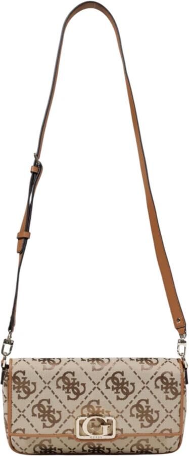 Guess Stijlvolle Schoudertas met Clip-sluiting Beige Dames - Foto 12