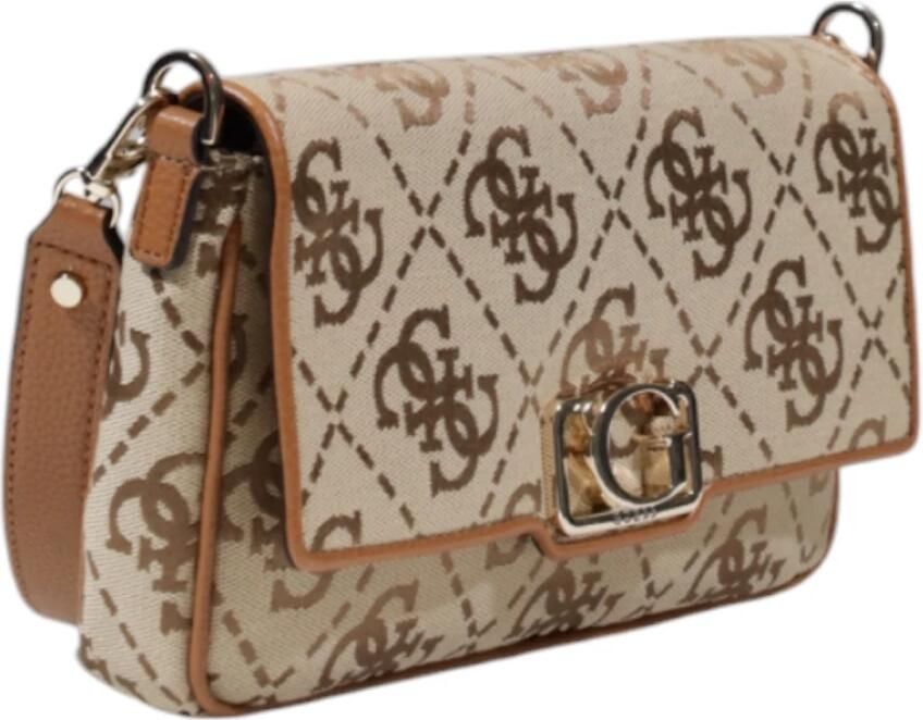 Guess Stijlvolle Schoudertas met Clip-sluiting Beige Dames - Foto 7
