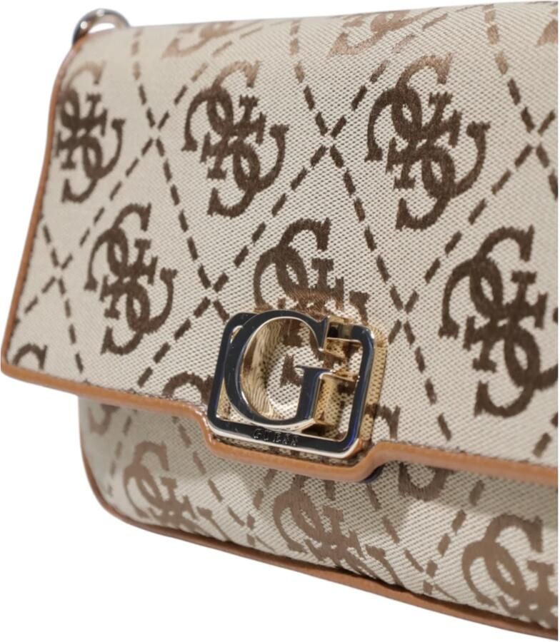 Guess Stijlvolle Schoudertas met Clip-sluiting Beige Dames - Foto 5