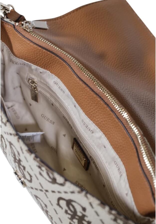 Guess Stijlvolle Schoudertas met Clip-sluiting Beige Dames - Foto 6