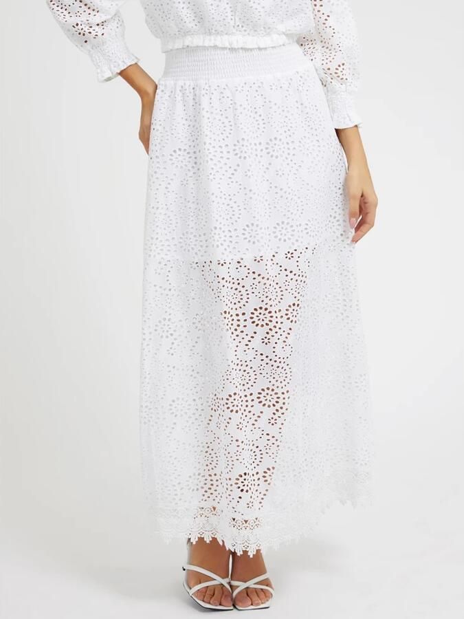 Guess Upgrade je garderobe met de Sangallo Rafa Maxi Rok White Dames