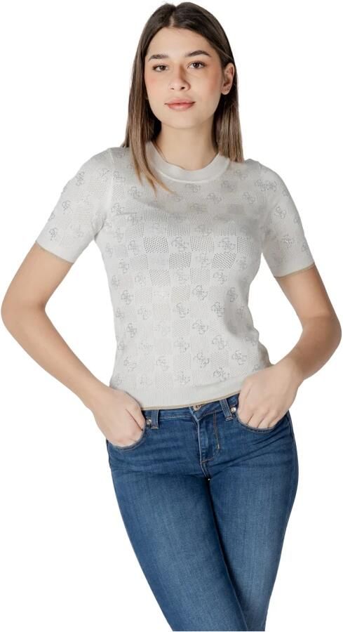 Guess Elegante korte mouw gebreide top White Dames - Foto 3