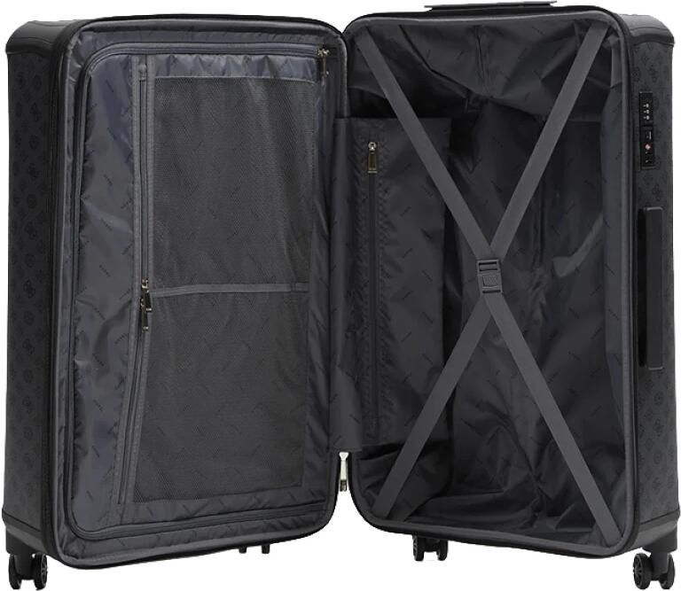 Guess Elegante zwarte reistas met gouden details Black Dames