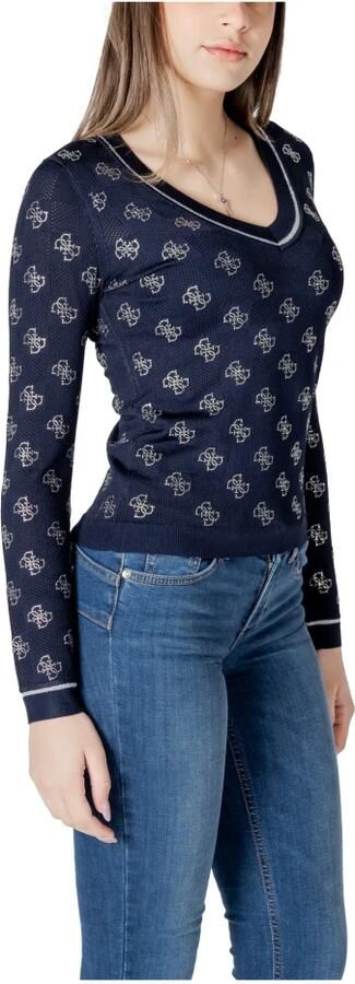 Guess Chique V-hals Gebreide Trui in Blauw Blue Dames - Foto 10
