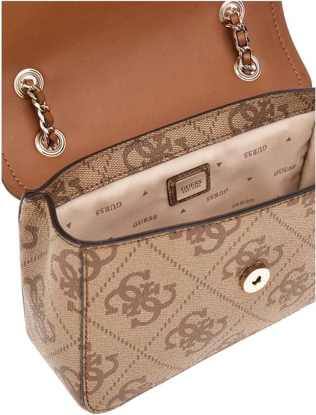Guess Elegante witte schoudertas met gouden details Beige Dames
