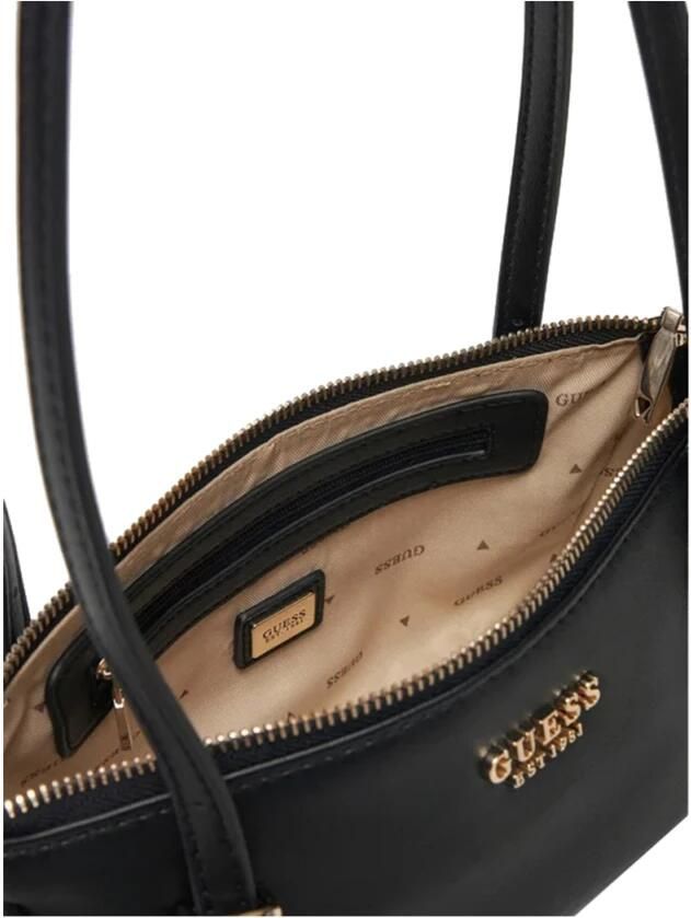 Guess Elegante zwarte handtas met gouden details Black Dames