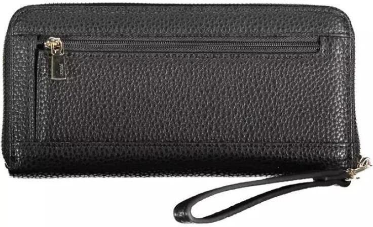 Guess Zwarte Portemonnee met Ritssluiting en Meerdere Compartimenten Zwart Dames