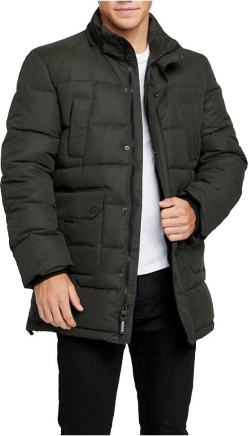 Guess Faux Fur Hooded Puffer Jacket Green Heren - Foto 2