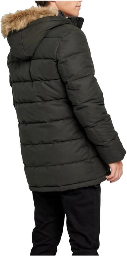 Guess Faux Fur Hooded Puffer Jacket Green Heren - Foto 3