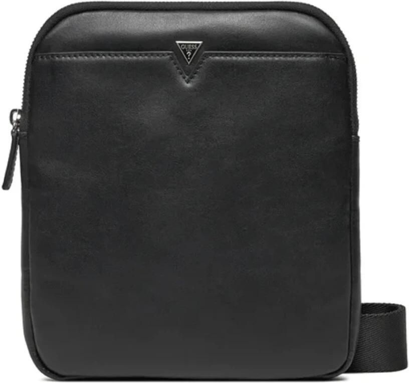 Guess Firenze Leren Schoudertas Zwart Black Heren - Foto 4