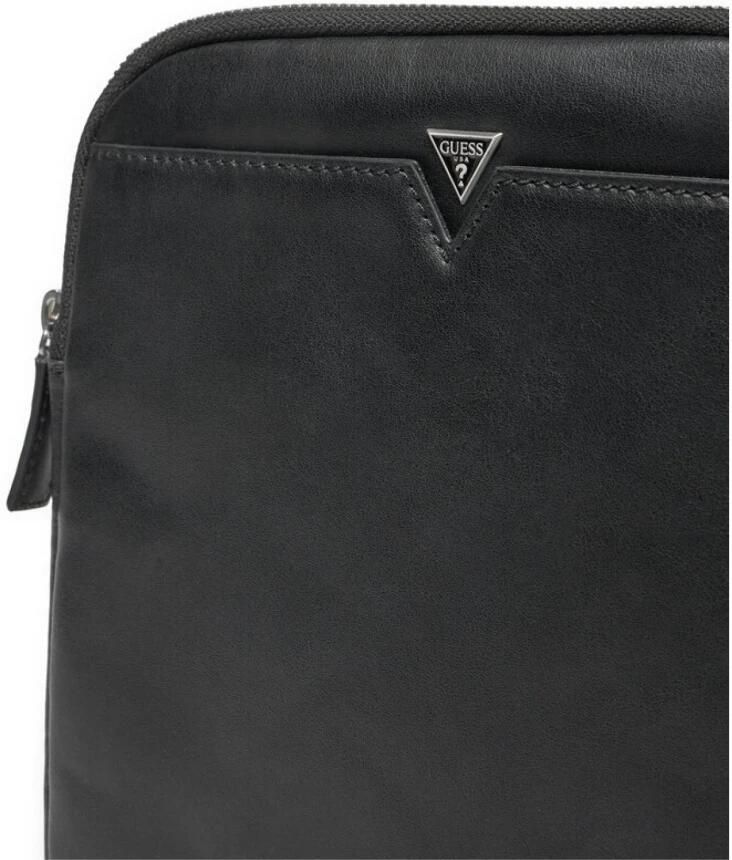 Guess Firenze Leren Schoudertas Zwart Black Heren - Foto 2