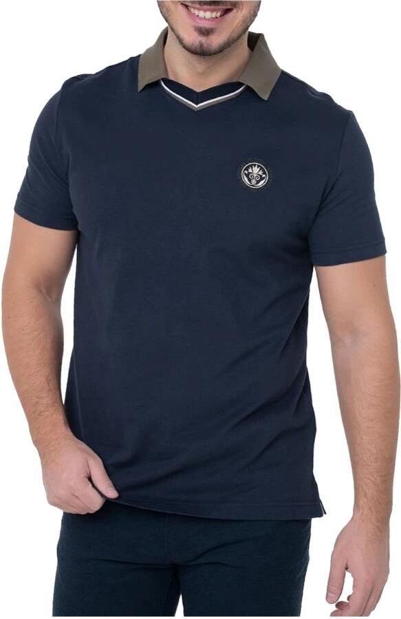 Guess Geborduurd logo katoenen poloshirt Blue Heren