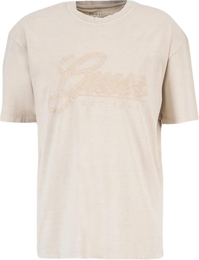 Guess Geborduurd logo katoenen T-shirt Beige Dames - Foto 3