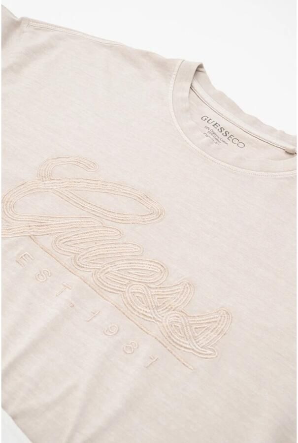 Guess Geborduurd logo katoenen T-shirt Beige Dames - Foto 2