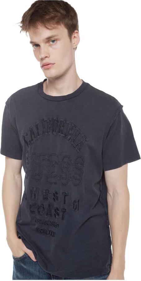 Guess Geborduurd logo katoenen T-shirt Blue Heren - Foto 3