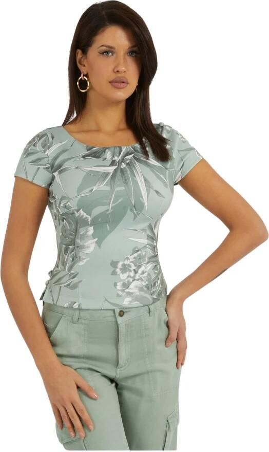 Guess Gedrukte neopreen top Groen Green Dames
