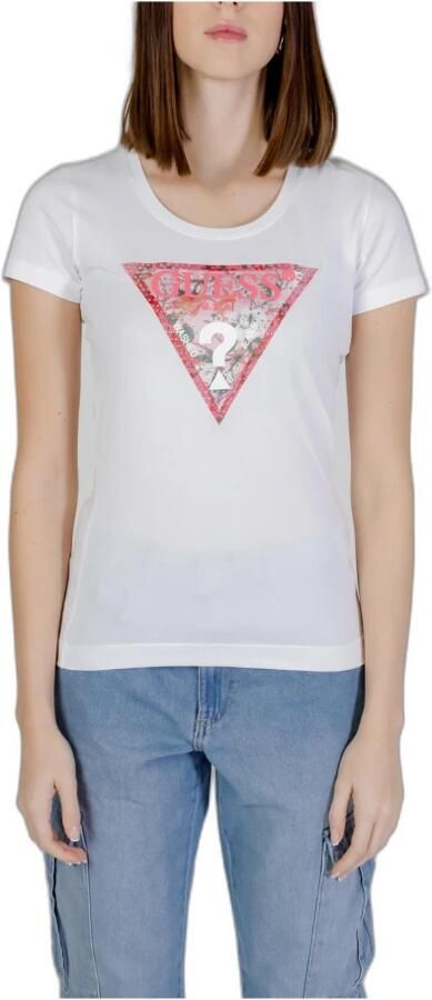Guess Geprint T-shirt met korte mouwen en ronde hals White Dames - Foto 3