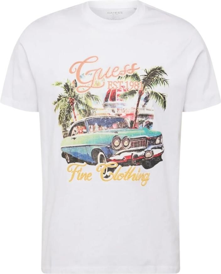 Guess Geprint T-shirt Regular Fit White Heren - Foto 3