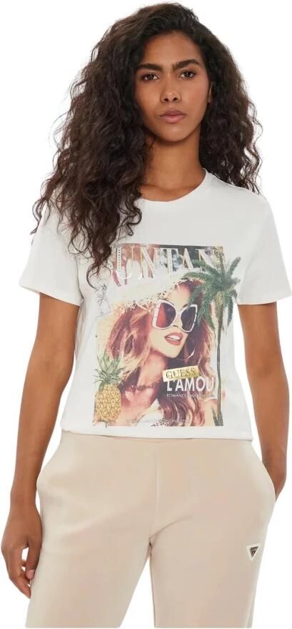 Guess Geprint T-shirt van katoen White Dames - Foto 3