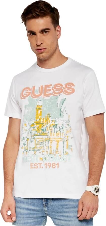 Guess Geprint T-shirt van katoen White Heren - Foto 3