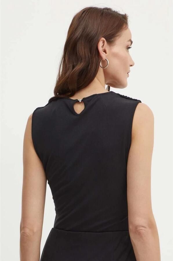 Guess Geribbelde Mouwloze Top Zwart Black Dames - Foto 3