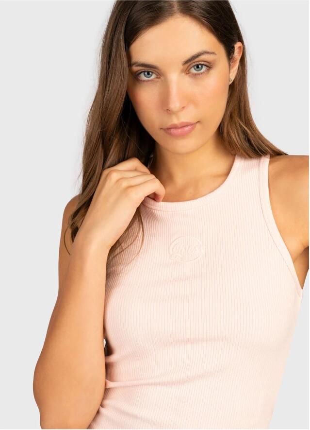 Guess Tanktop van een mix van viscose en elastaan met labeldetail model 'DENISE' - Foto 2