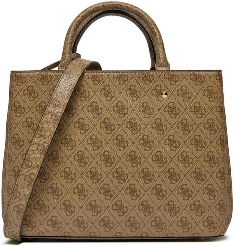 Guess Beige Multilogo Saffiano Print Handtas Schoudertas Beige Dames - Foto 2