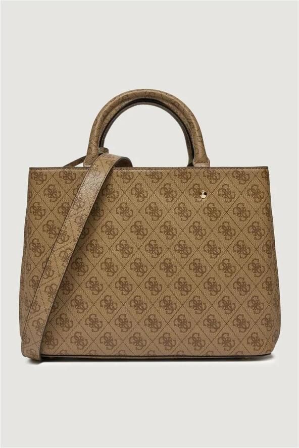 Guess Beige Multilogo Saffiano Print Handtas Schoudertas Beige Dames - Foto 3