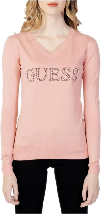 Guess Dames Gebreide Trui in Roze Print Pink Dames