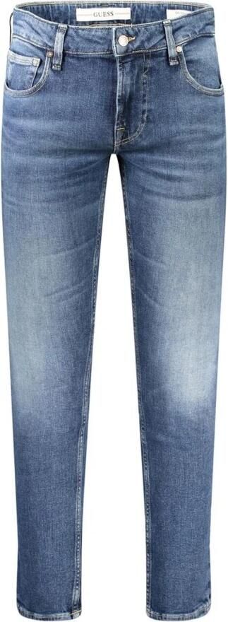 Guess Blauwe Skinny Jeans met Gewassen Effect Blue Heren
