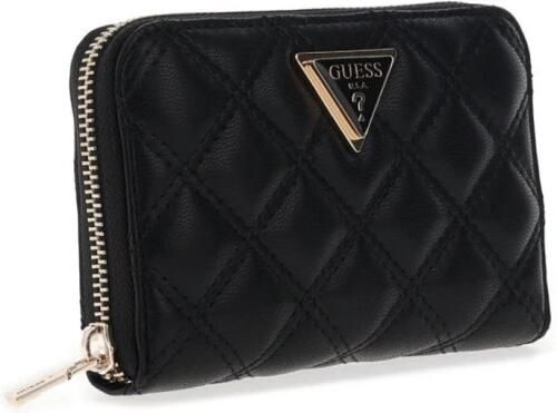 Guess Gewatteerde PU Leren Portemonnee Zwart Black Dames