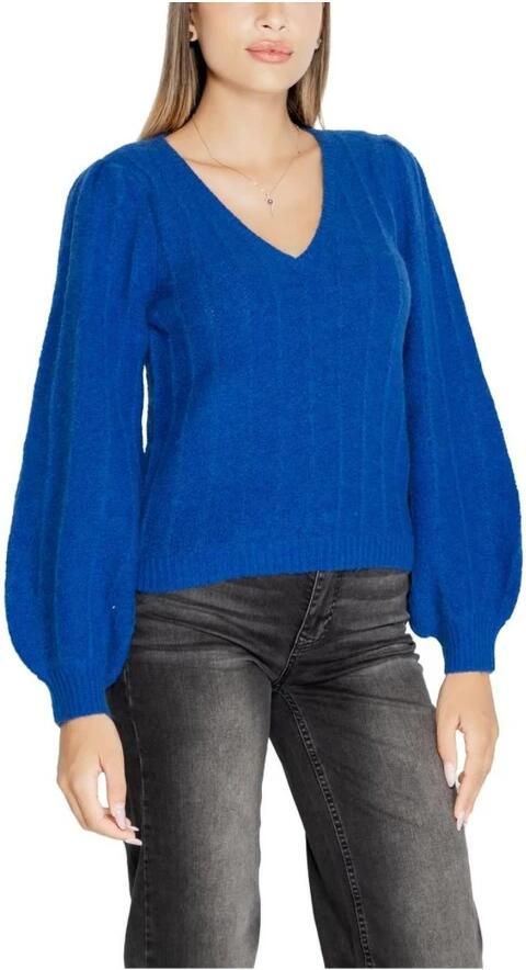 Guess Gestructureerde Gebreide Trui Herfst Winter Collectie Blue Dames - Foto 3