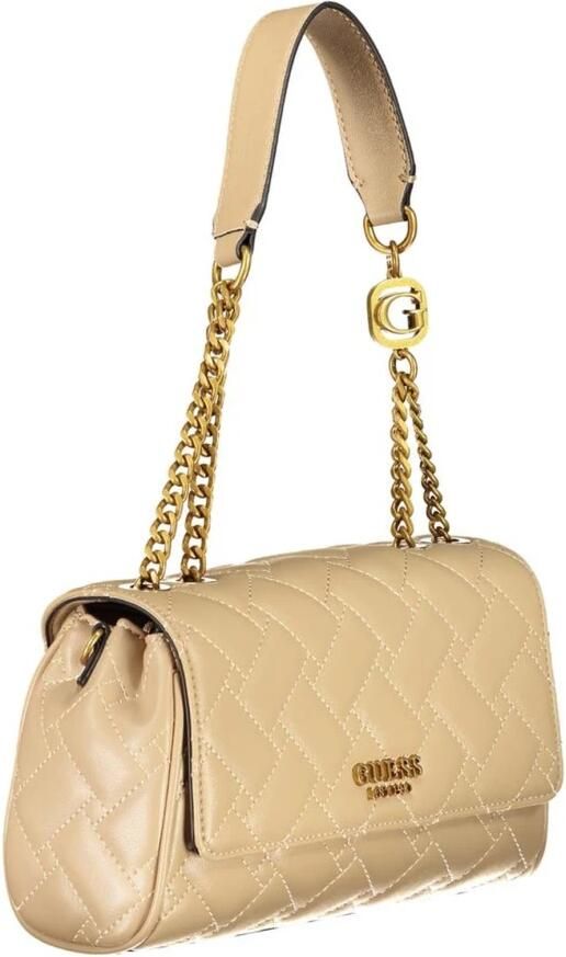 Guess Beige Handtas met Kettingriem en Meerdere Compartimenten Beige Dames - Foto 4