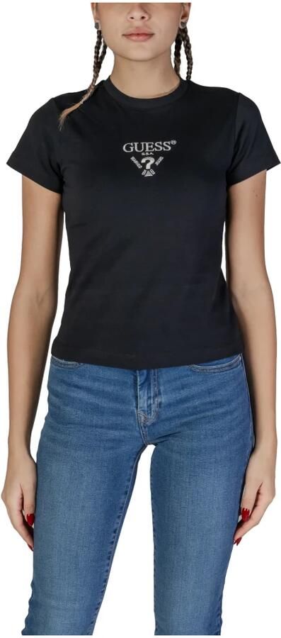 Guess Zwarte T-shirt Colette Slim Fit Black Dames