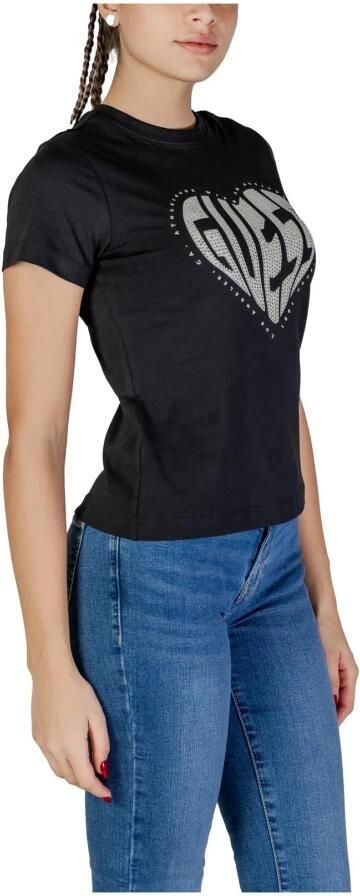 Guess Zwarte Katoenen Dames T-Shirt Lente Zomer Black Dames - Foto 2