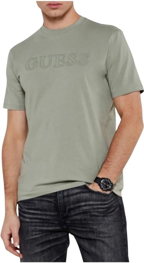 Guess Heren Alphy Groene T-shirt Lente Collectie Green Heren - Foto 3