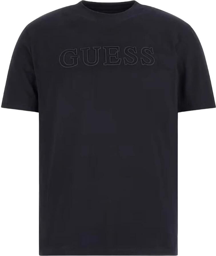Guess Organisch Katoenen 3D Logo T-Shirt Zwart Black Heren - Foto 2