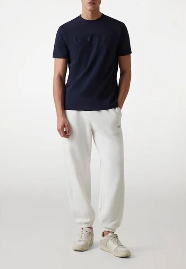 Guess Organisch Katoenen 3D Logo T-Shirt Zwart Black Heren - Foto 4