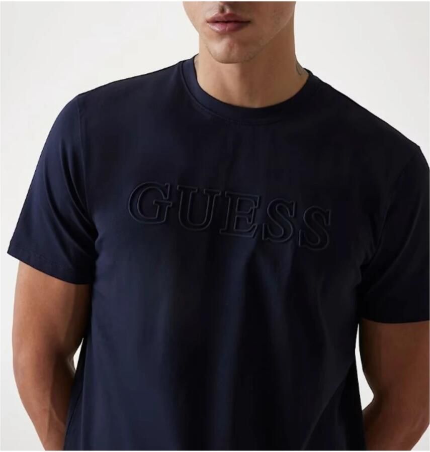 Guess Organisch Katoenen 3D Logo T-Shirt Zwart Black Heren