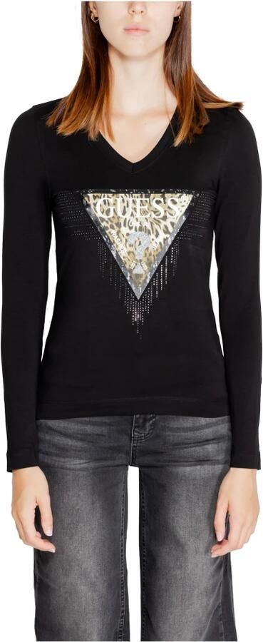 Guess Zwart Bedrukt T-shirt met Lange Mouwen Vrouwen Black Dames - Foto 5