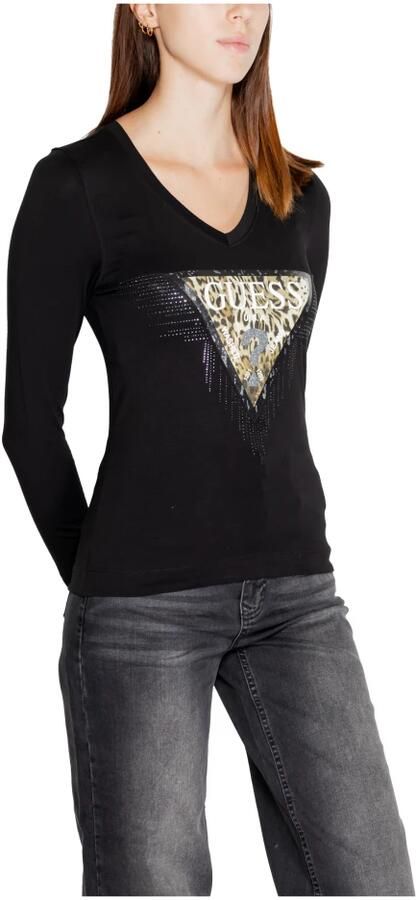Guess Zwart Bedrukt T-shirt met Lange Mouwen Vrouwen Black Dames - Foto 2
