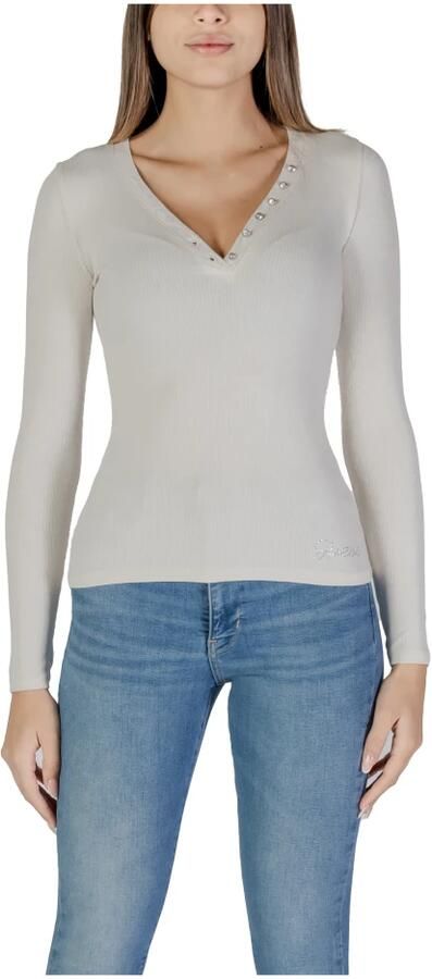 Guess T-Shirt Lange Mouw LS KYLA RIB HENLEY W4BP51 KBCO2 - Foto 8
