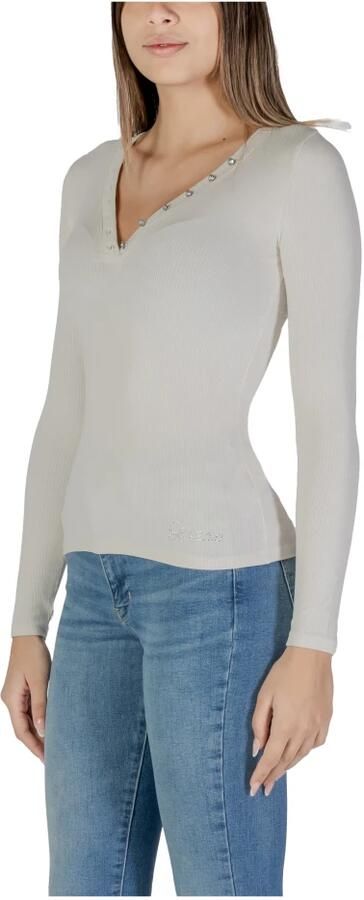 Guess T-Shirt Lange Mouw LS KYLA RIB HENLEY W4BP51 KBCO2 - Foto 4