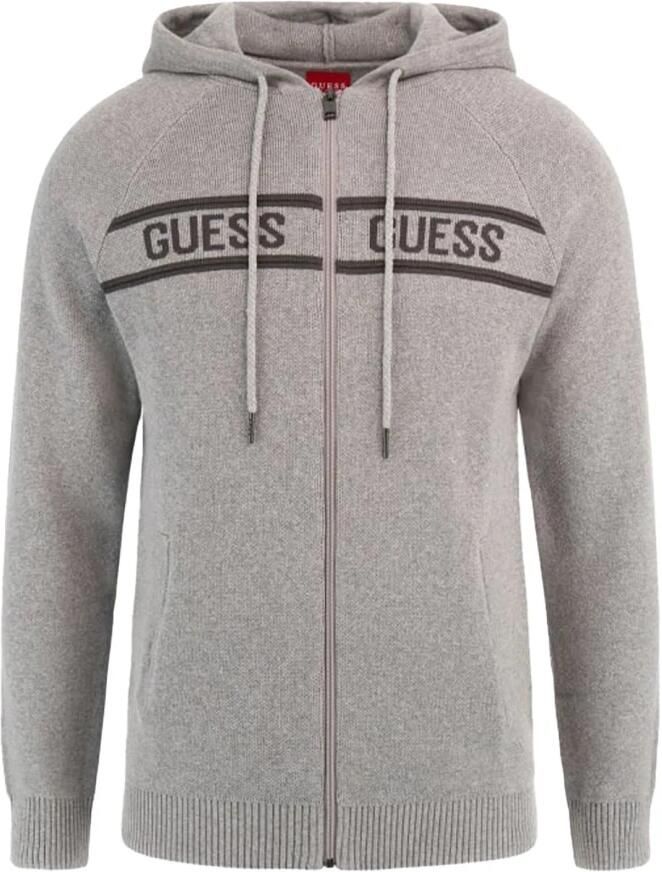 Guess Hoodie met rits Grijs Gray Heren