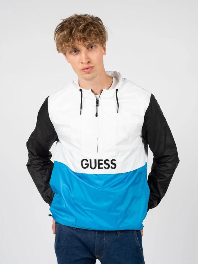 Guess Hoodie met verstelbaar trekkoord Blauw Heren
