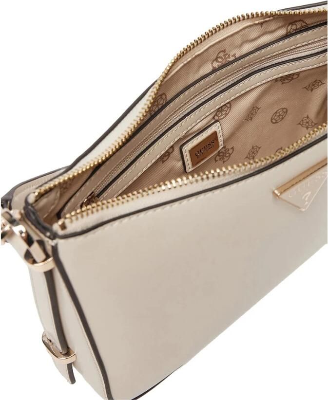 Guess Ivoor Schoudertas met Gouden Details Beige Dames