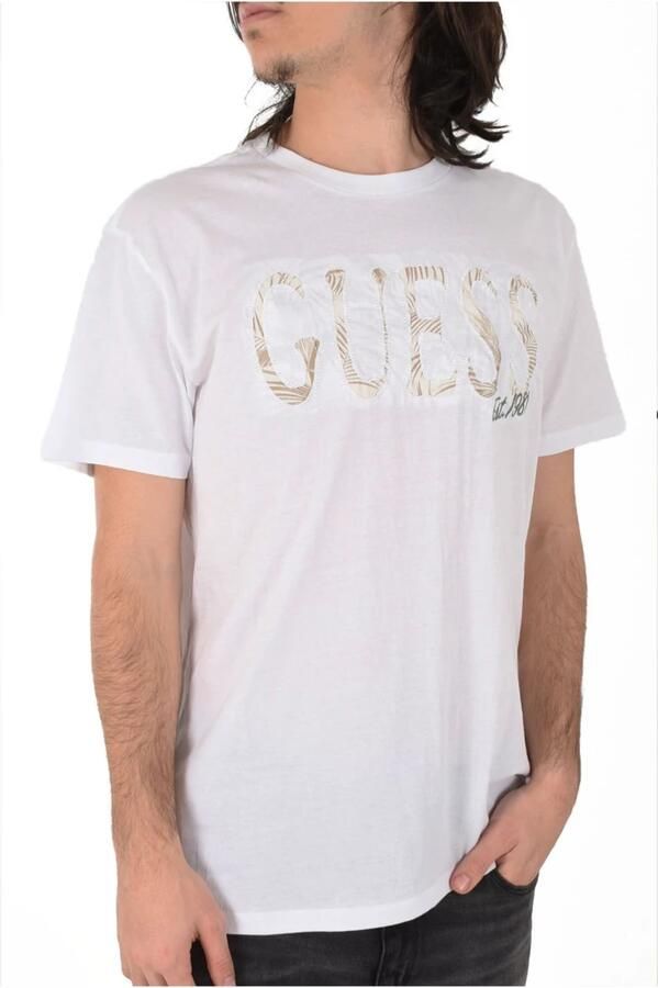 Guess Katoen Logo TShirt Witte Basics White Heren